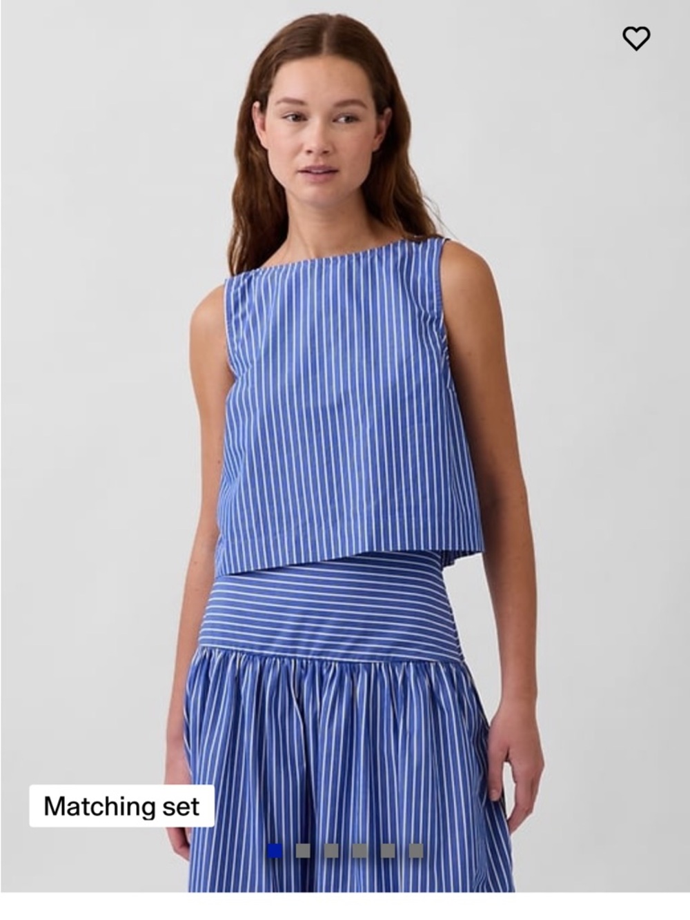 GAP Blue and White Striped Sleeveless Crop Top